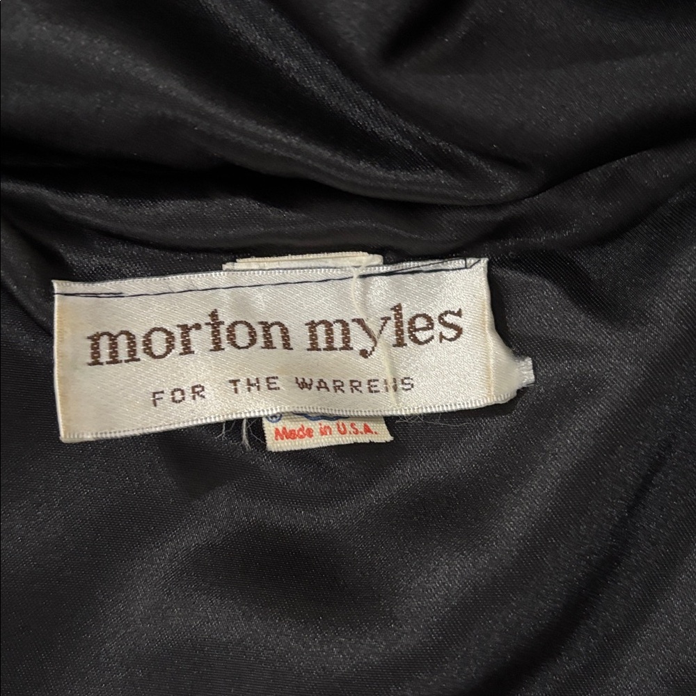 Morton Myles Vintage 1960 Black Satin Swing‎ Holiday Coat Pockets Women Size M - Picture 9 of 15